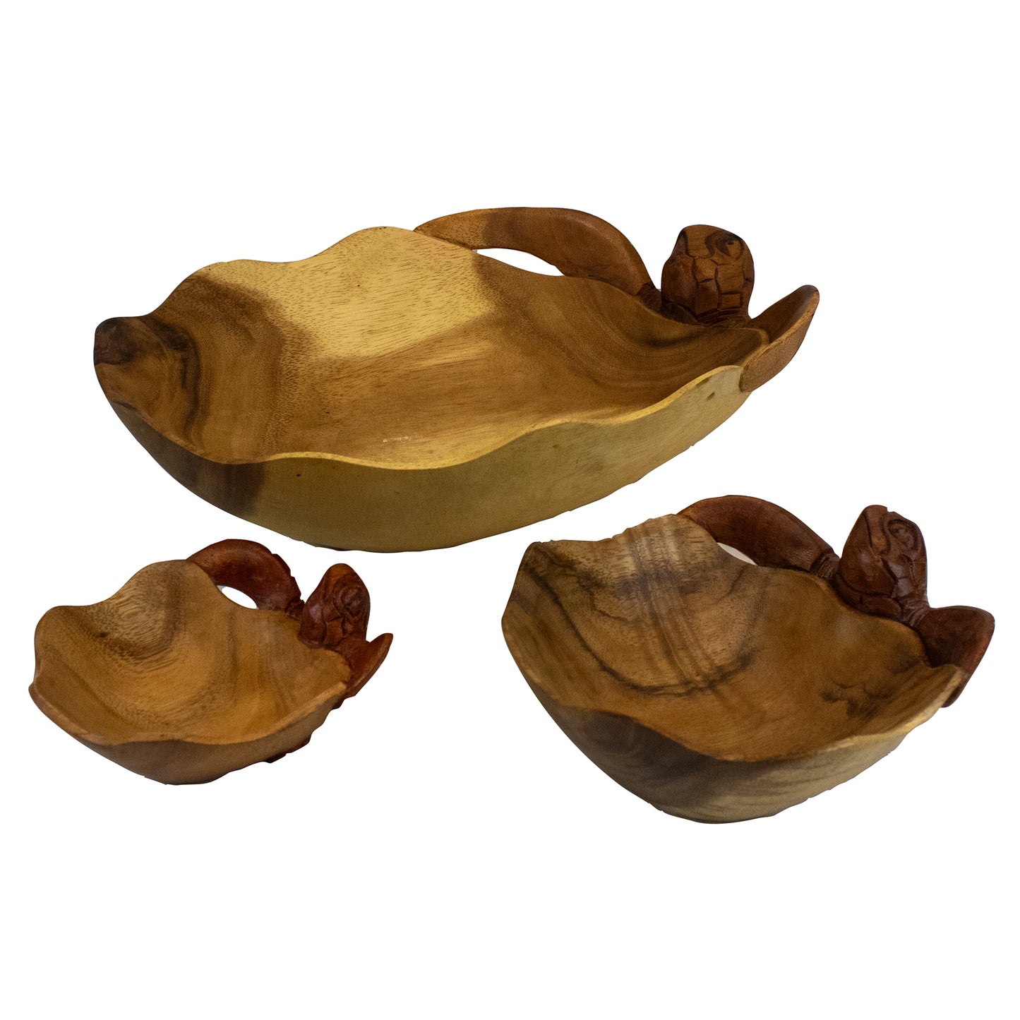 Turtle Tranquility: Hand-Carved Wooden Turtle Bowls